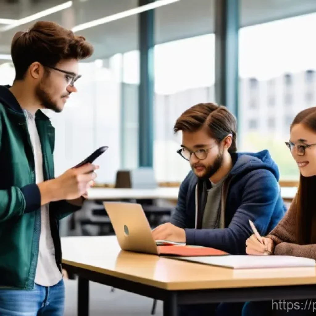 통역사 학원 선택 가이드 - **Prompt:** "A diverse group of young adults, approximately 18-22 years old, engaged in a collaborat...