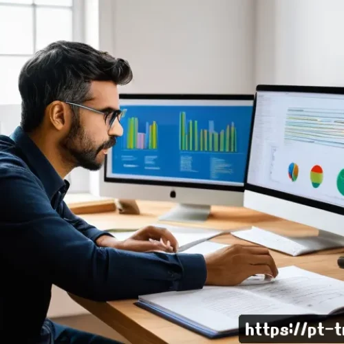 통역사로서 국제 이슈를 이해하는 법 - A professional translator working at a modern desk in a bright home office filled with books and cul...