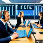 통역사로서 성장하기 위한 독서 리스트 - A professional interpreter seated in a modern conference room, wearing business attire and discreet ...