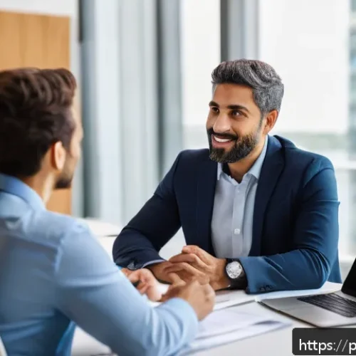 통역사에게 중요한 윤리 규범 - A professional interpreter in a modern office setting, engaging in a clear and transparent discussio...